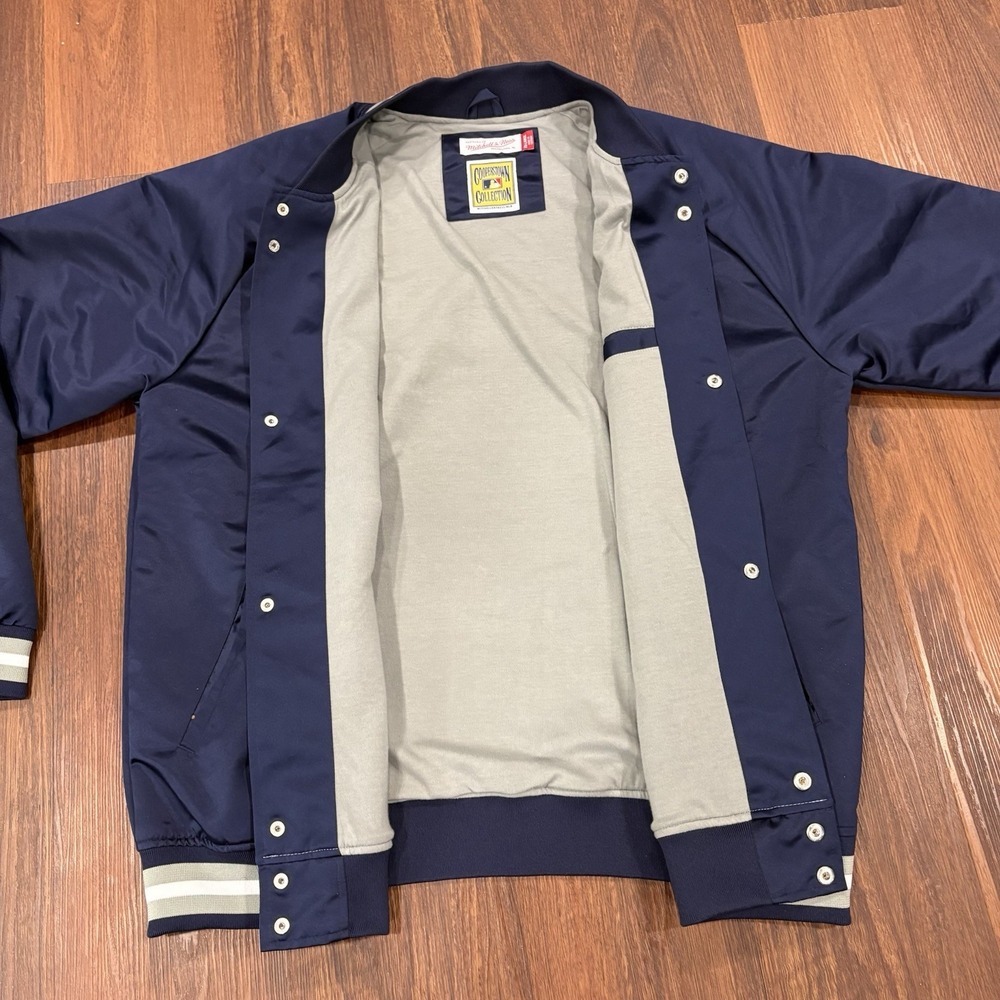 New York Yankees Mitchell & Ness Jacket‎ Navy Mens Size 2XL Satin Full Snap - Picture 14 of 16
